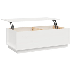 Tavolino da Salotto-Tavolino da soggiorno-Tavolo Bianco 100x50x35 cm Legno Massello di Pino 502540