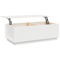 Tavolino da Salotto Bianco 100x50x35 cm Legno Massello di Pino cod mxl 26415