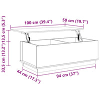 Tavolino da Salotto Grigio 100x50x35 cm Legno Massello di Pino cod mxl 26678