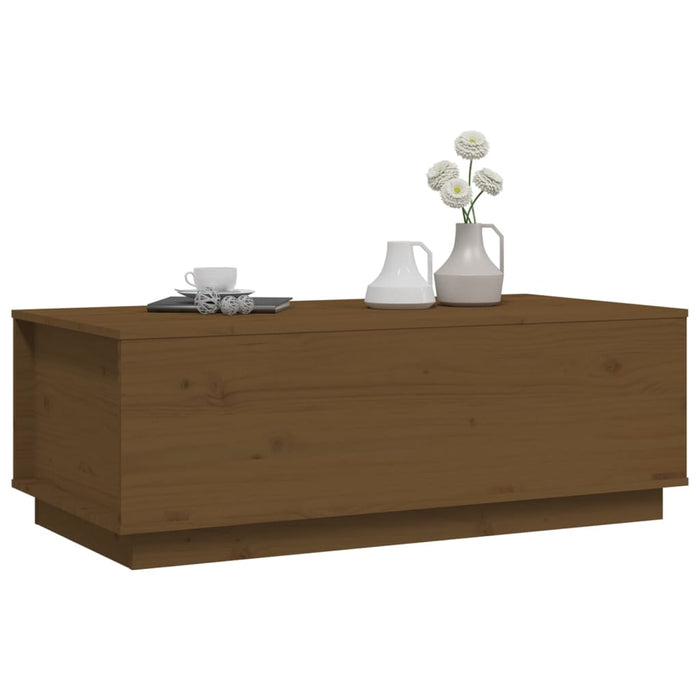 Tavolino da Salotto ambra 100x50x35 cm Legno Massello di Pino 813423
