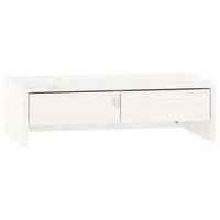 Supporto per Monitor Bianco 50x27x15 cm Legno Massello di Pino 813955