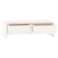Supporto per Monitor Bianco 50x27x15 cm Legno Massello di Pino 813955