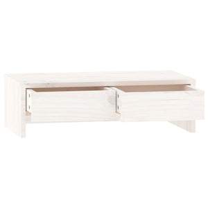 Supporto per Monitor Bianco 50x27x15 cm Legno Massello di Pino 813955