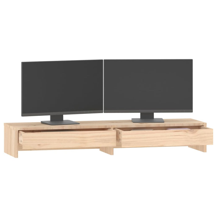 Supporto per Monitor 100x27x15cm in Legno Massello di Pino 813959