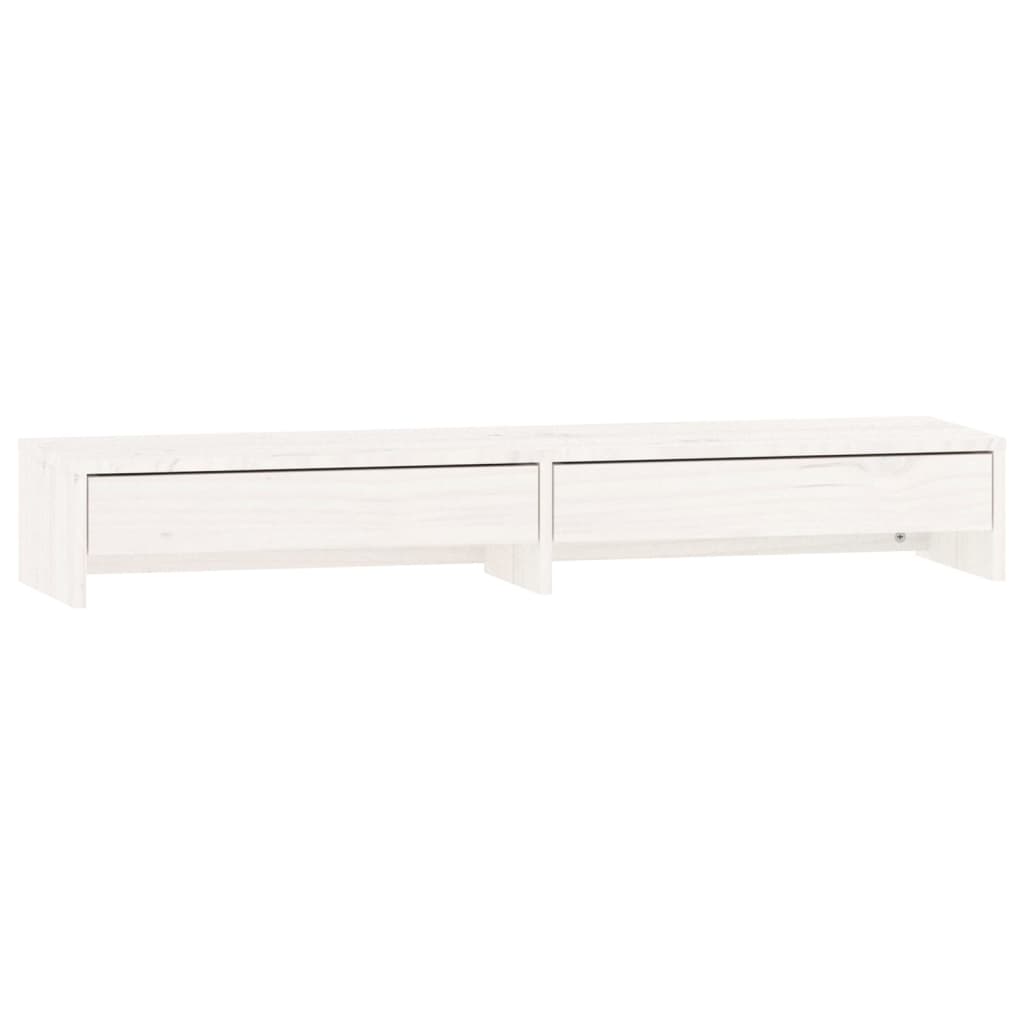 Supporto per monitor bianco 100 x 27 x 15 cm in legno massello di pino 02_0021218