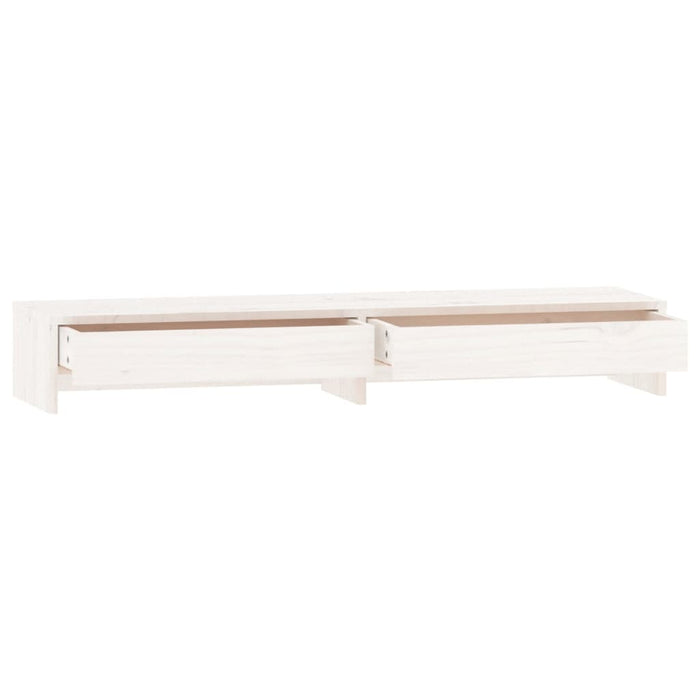Supporto per monitor bianco 100 x 27 x 15 cm in legno massello di pino 02_0021218