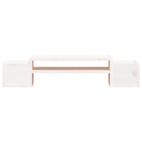 Supporto per Monitor Bianco 70x27,5x15cm Legno Massello di Pino 813965