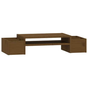 Supporto per monitor marrone miele 70 x 27,5 x 15 cm in legno di pino massiccio 02_0004459