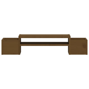 Supporto per monitor marrone miele 70 x 27,5 x 15 cm in legno di pino massiccio 02_0004459