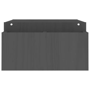 Supporto per Monitor Grigio100x27,5x15cm Legno Massello di Pino 813971