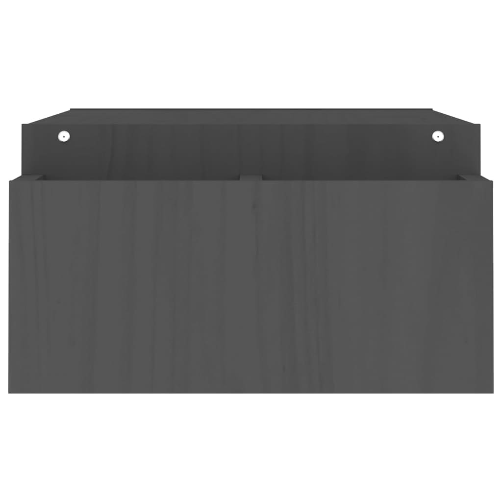 Supporto per Monitor Grigio100x27,5x15cm Legno Massello di Pino 813971
