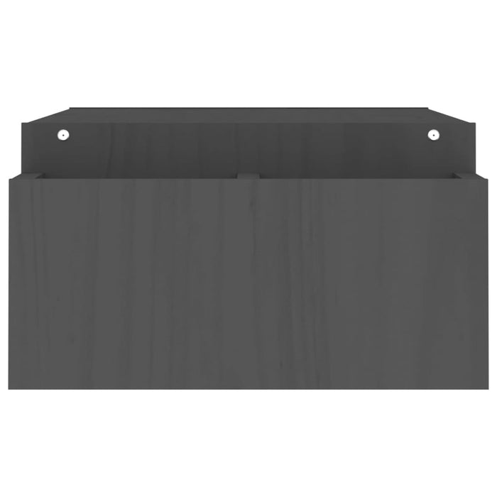 Supporto per Monitor Grigio100x27,5x15cm Legno Massello di Pino 813971