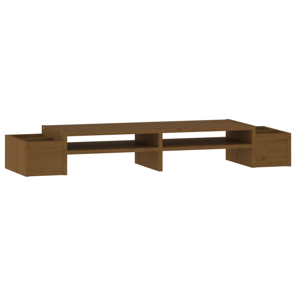 Supporto per Monitor ambra 100x27,5x15cm Legno Massello di Pino 813972