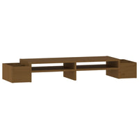 Supporto per Monitor ambra 100x27,5x15cm Legno Massello di Pino 813972