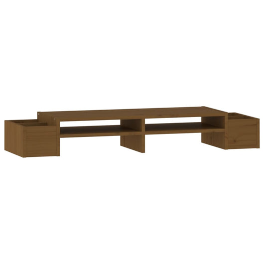 Supporto per Monitor ambra 100x27,5x15cm Legno Massello di Pino 813972