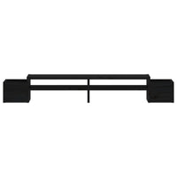 Supporto per Monitor Nero 100x27,5x15cm Legno Massello di Pino 813973
