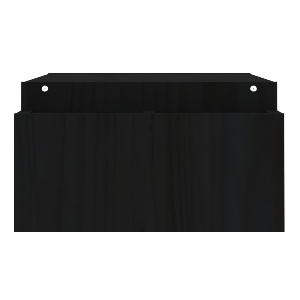 Supporto per Monitor Nero 100x27,5x15cm Legno Massello di Pino 813973
