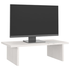 Supporto per Monitor Bianco 50x27x15 cm Legno Massello di Pino cod mxl 75014