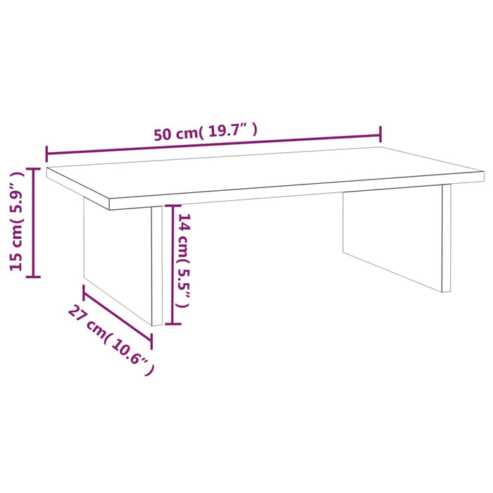 Supporto per Monitor Bianco 50x27x15 cm Legno Massello di Pino cod mxl 75014
