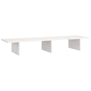 Supporto per Monitor Bianco 100x27x15 cm Legno Massello di Pino cod mxl 65665