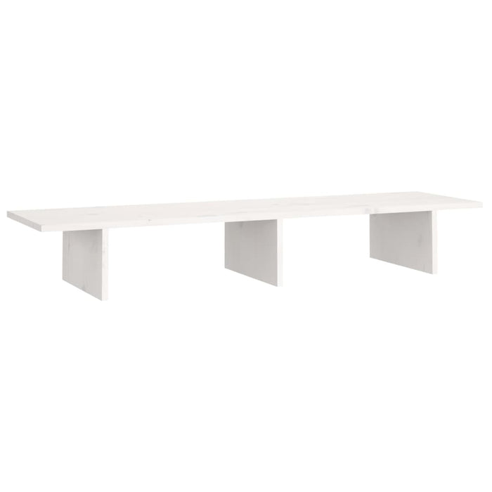 Supporto per Monitor Bianco 100x27x15 cm Legno Massello di Pino cod mxl 65665