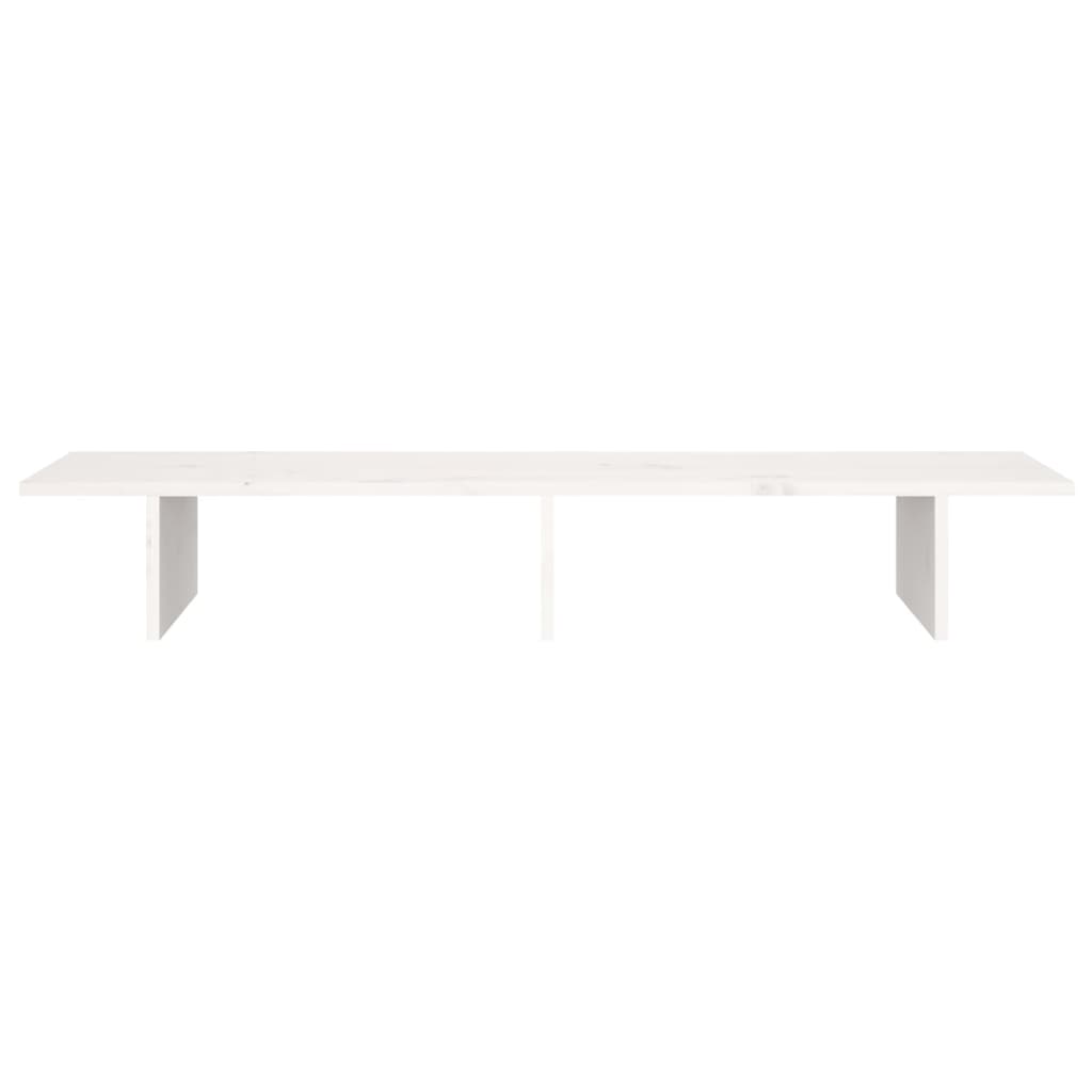 Supporto per Monitor Bianco 100x27x15 cm Legno Massello di Pino 813980
