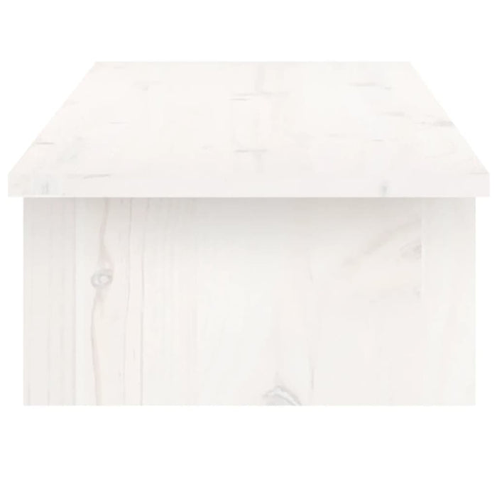 Supporto per Monitor Bianco 100x27x15 cm Legno Massello di Pino 813980