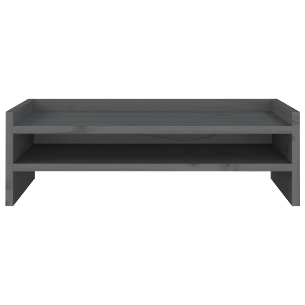 Supporto per monitor 50 x 24 x 16 cm legno massello di pino grigio 02_0004466