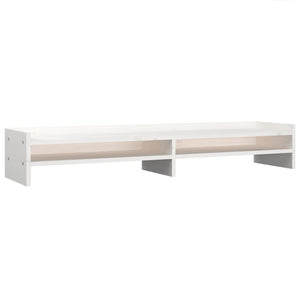Supporto per Monitor Bianco 100x24x16 cm Legno Massello di Pino cod mxl 65716