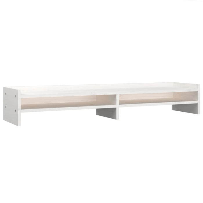 Supporto per Monitor Bianco 100x24x16 cm Legno Massello di Pino cod mxl 65716