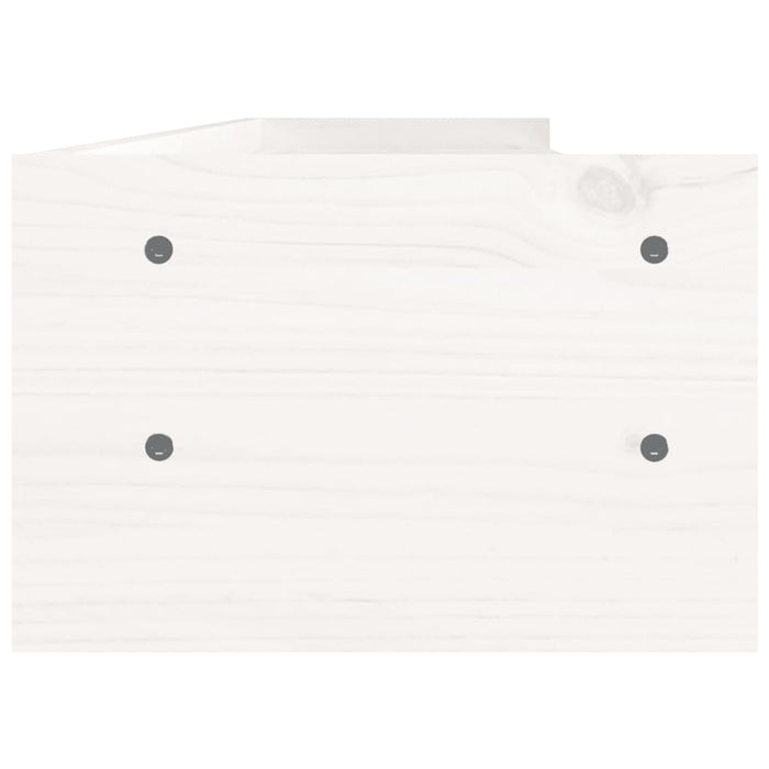 Supporto per Monitor Bianco 100x24x16 cm Legno Massello di Pino cod mxl 65716