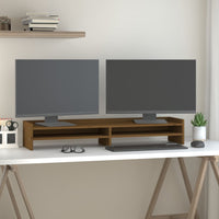 Supporto per Monitor ambra 100x24x16 cm Legno Massello di Pino 813992