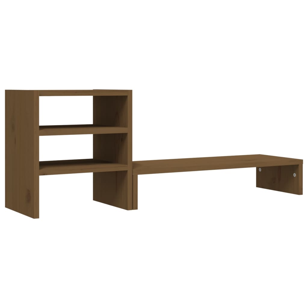 Supporto per Monitor ambra 81x20x30 cm Legno Massello di Pino 813997