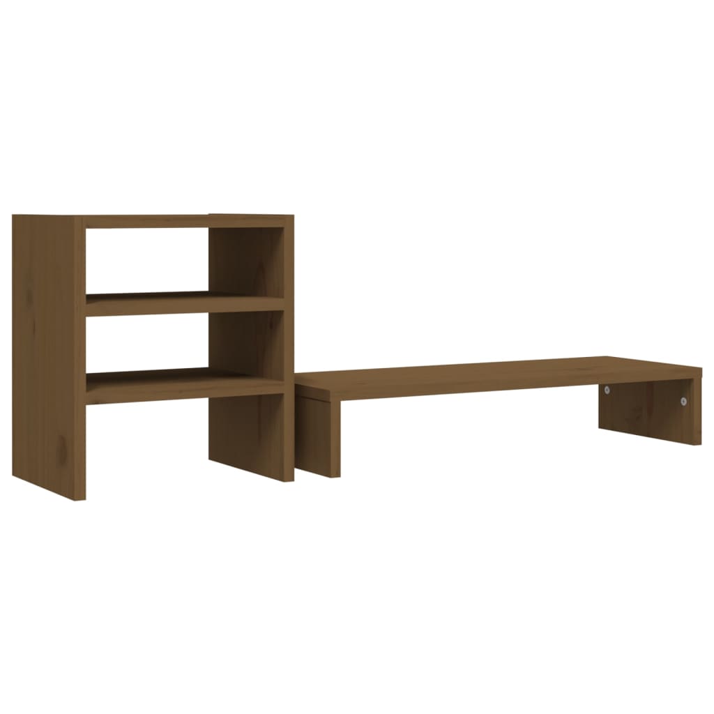 Supporto per Monitor ambra 81x20x30 cm Legno Massello di Pino 813997