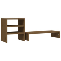 Supporto per Monitor ambra 81x20x30 cm Legno Massello di Pino 813997