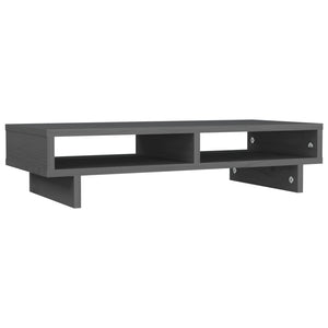 Supporto per Monitor Grigio 60x27x14 cm Legno Massello di Pino 814001
