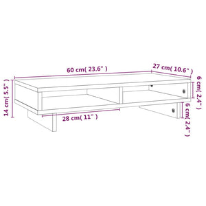 Supporto per monitor 60 x 27 x 14 cm legno massello di pino marrone 02_0021133