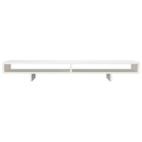 Supporto per Monitor Bianco 100x27x14 cm Legno Massello di Pino 814005