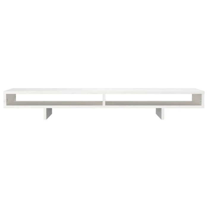 Supporto per Monitor Bianco 100x27x14 cm Legno Massello di Pino 814005