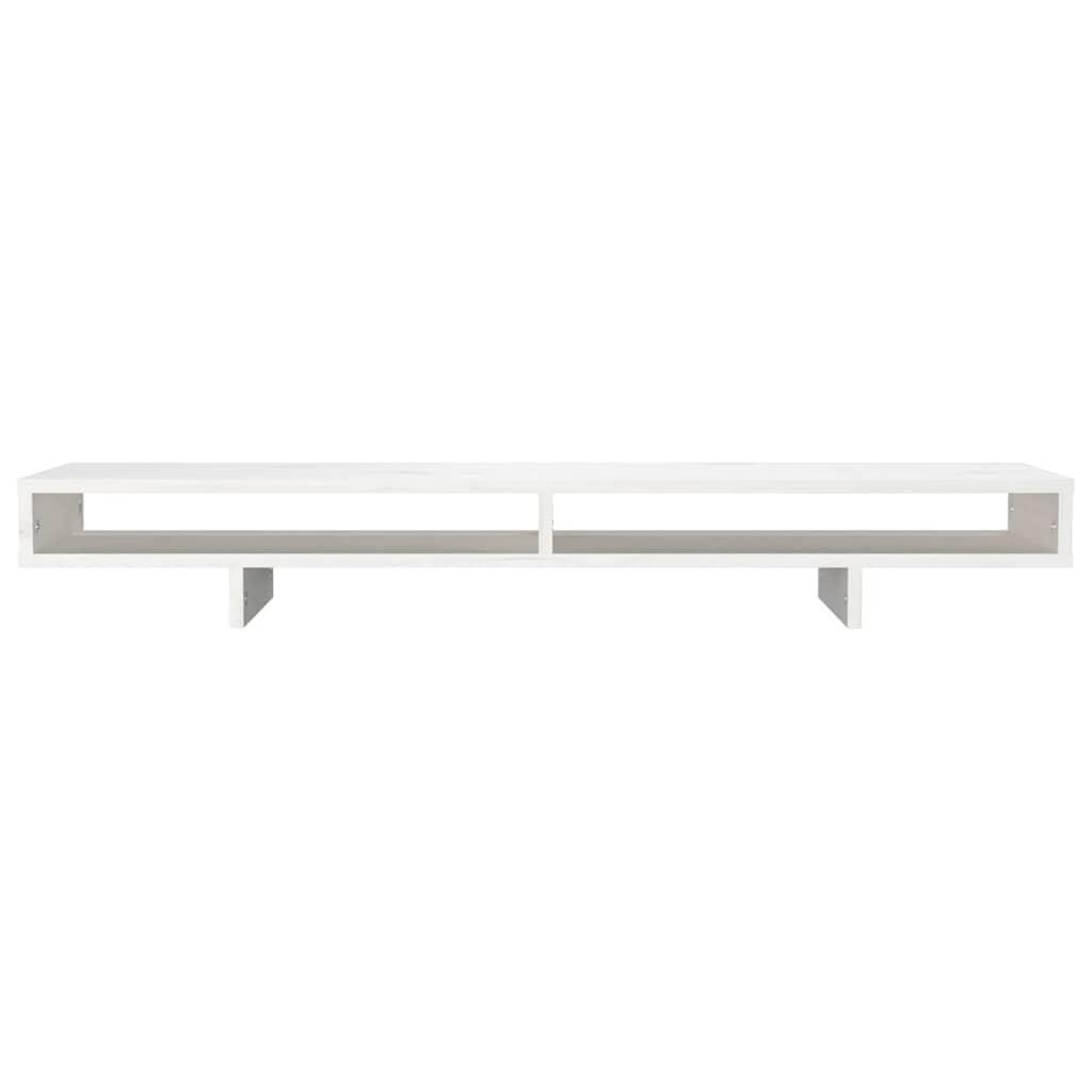 Supporto per Monitor Bianco 100x27x14 cm Legno Massello di Pino cod mxl 75304