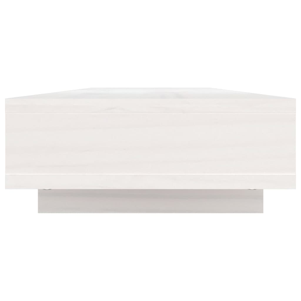 Supporto per Monitor Bianco 100x27x14 cm Legno Massello di Pino 814005