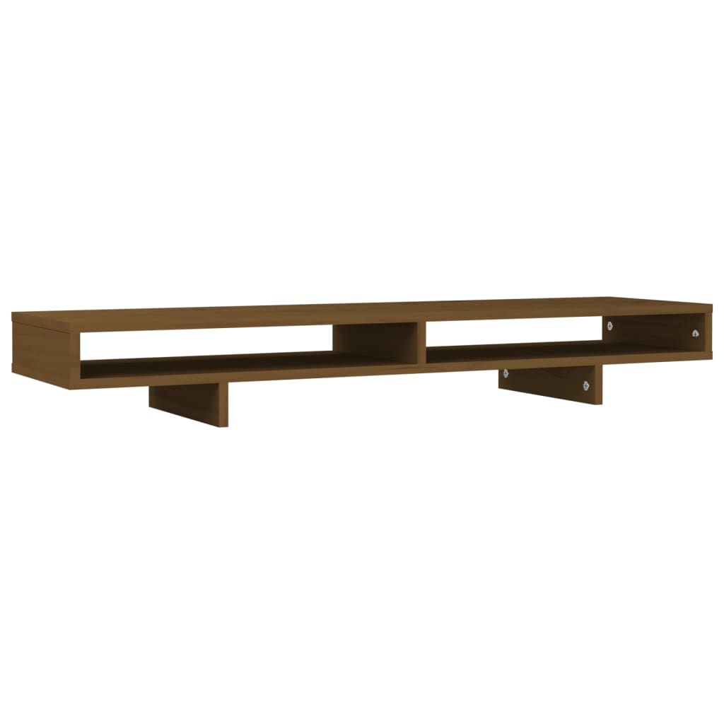 Supporto per Monitor ambra 100x27x14 cm Legno Massello di Pino 814007