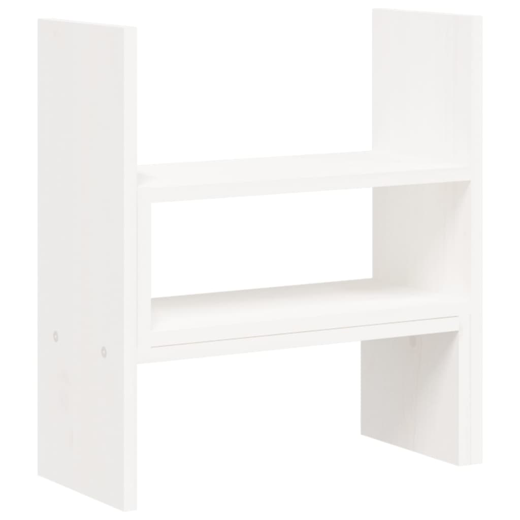 Supporto Monitor Bianco (39-72)x17x43 cm Legno Massello di Pino cod mxl 67734