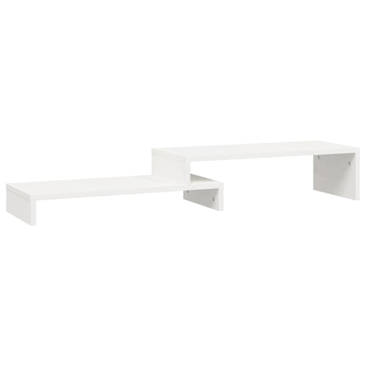 Supporto Monitor Bianco (52-101)x22x14 cm Legno Massello Pino 814015