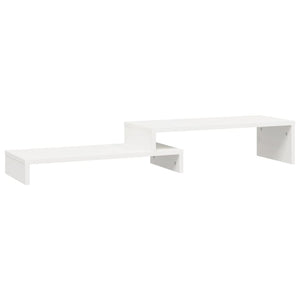 Supporto Monitor Bianco (52-101)x22x14 cm Legno Massello Pino