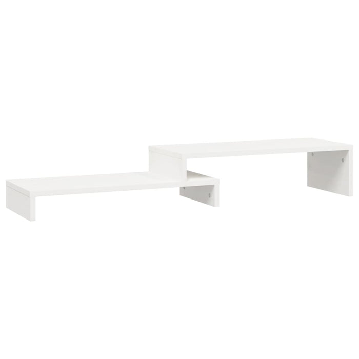 Supporto Monitor Bianco (52-101)x22x14 cm Legno Massello Pino
