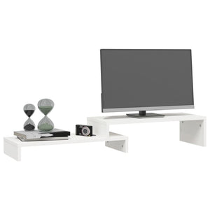 Supporto Monitor Bianco (52-101)x22x14 cm Legno Massello Pino