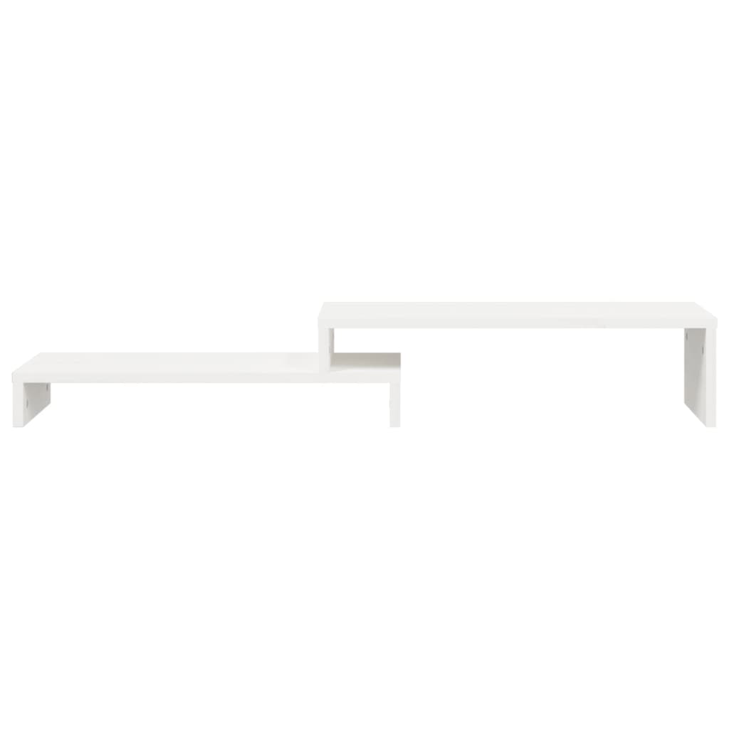 Supporto Monitor Bianco (52-101)x22x14 cm Legno Massello Pino