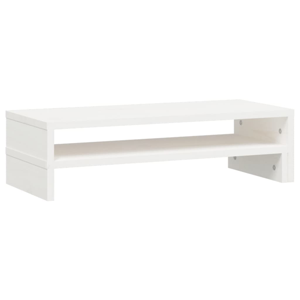 Supporto Monitor Bianco (52-101)x22x14 cm Legno Massello Pino