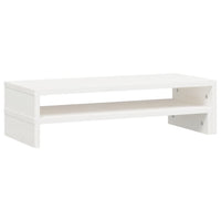 Supporto Monitor Bianco (52-101)x22x14 cm Legno Massello Pino